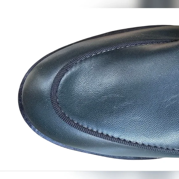 Marc Joseph - Summit St Dark Hunter Green Leather Loafers Grommet Strap & Buckle - Picture 11 of 12